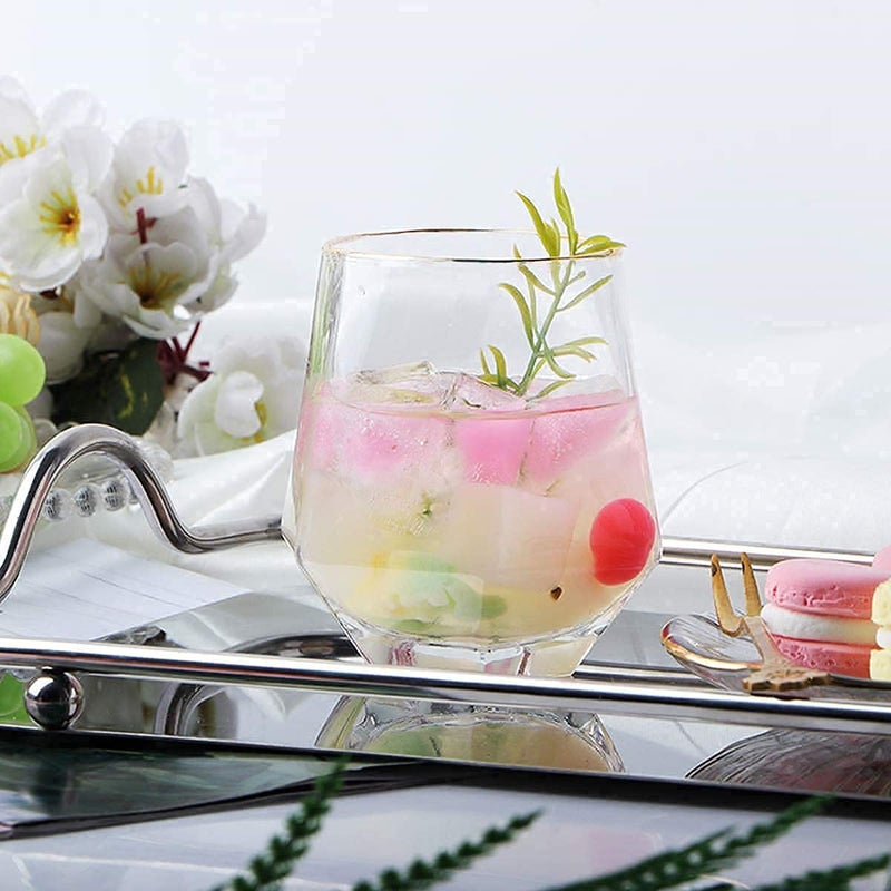 ROSEFINCH Champagne Couple Cocktail Glasses Set of 6 Fancy Glass Champagne Set Crystal Glassware Sets for Drinking Martini Margarita Cocktail stemmed drinkware Classy Collection for Wedding - Image 2