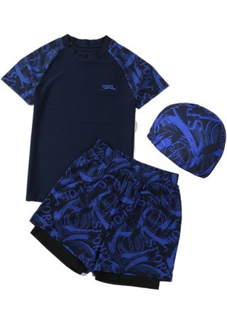 Dark Blue Print (with swim cap)
