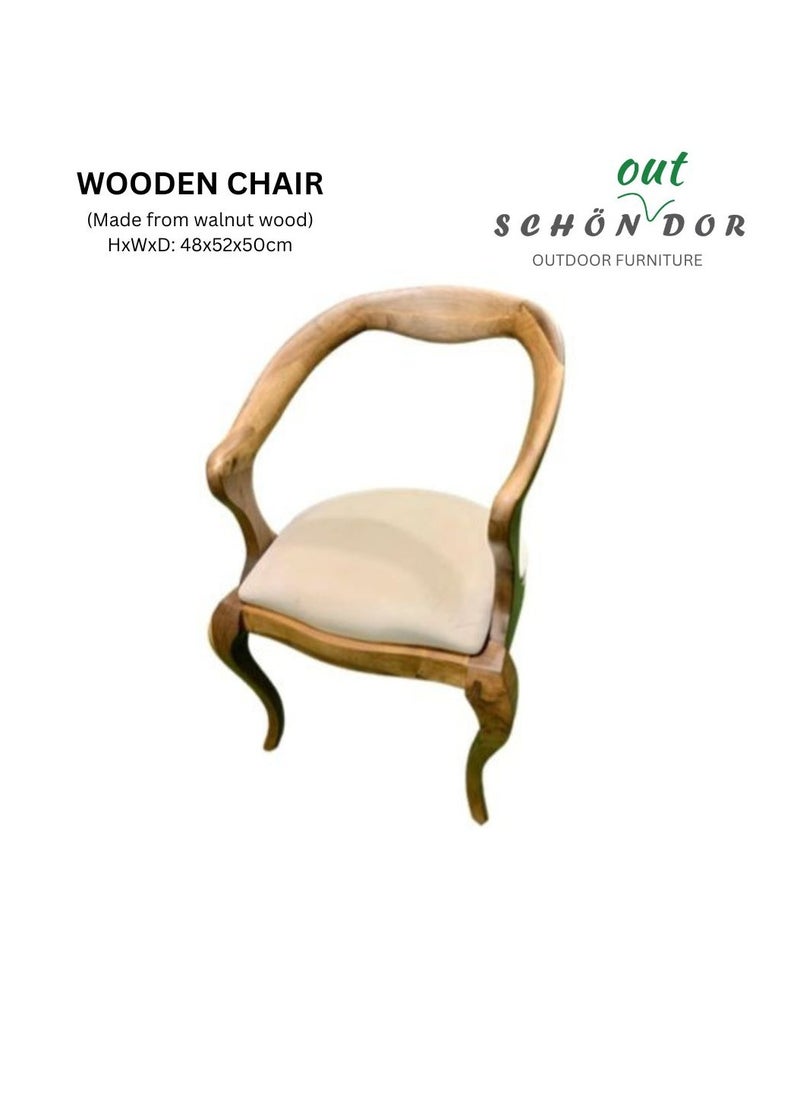 Schondor Furniture Wooden Armchair | Made from Walnut Wood | Perfect for Dining Area  - Image 1