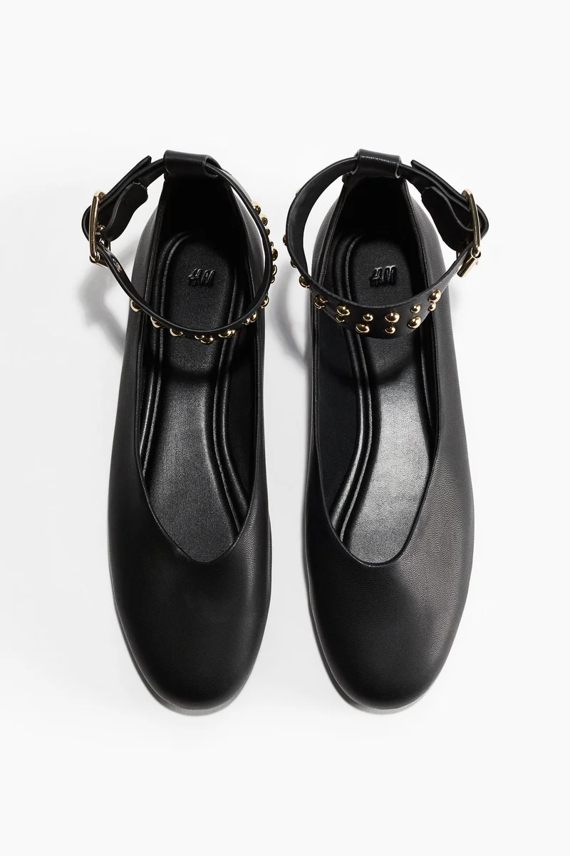 H&M Studded-detail ballet pumps