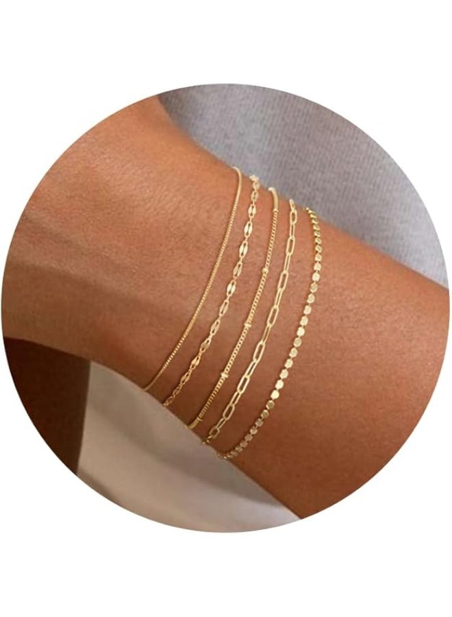 يوكانبي طقم إكسسوارات مكون من 6 قطع – أساور وسلاسل كاحل نسائية بطابع عصري ومميز - Image 1