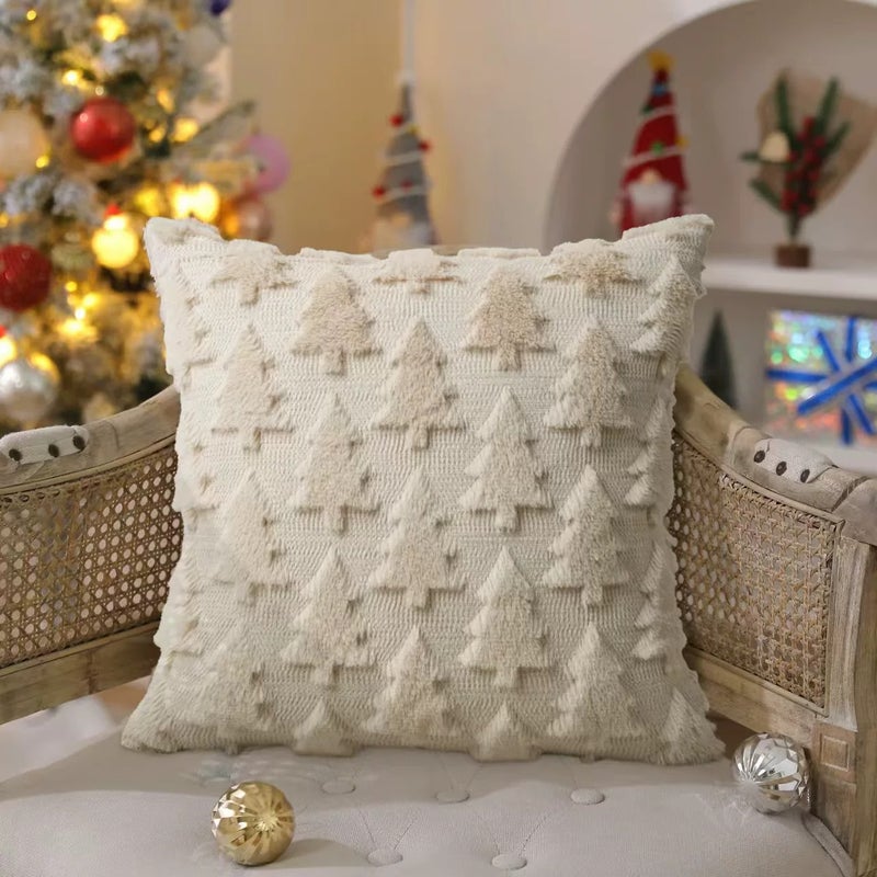 Autumn New Plush Christmas Pillow Set Three-dimensional Embroidery Christmas Tree Pillow Valentine's Day Love Pillow Set - Image 3