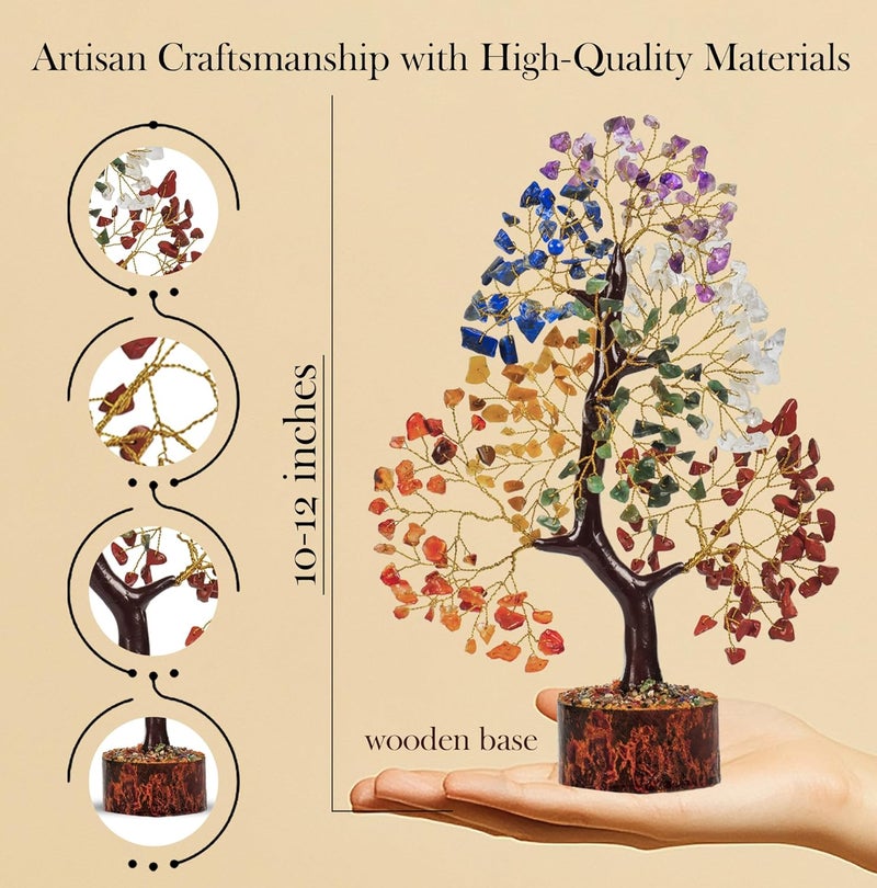 PYOR 7 Chakra Tree of Life Crystal Tree – Healing Crystals & Stones | Housewarming Gift for New Home | Birthday Gift for Women | Home Decor Office Decor | Room Decor - Image 3