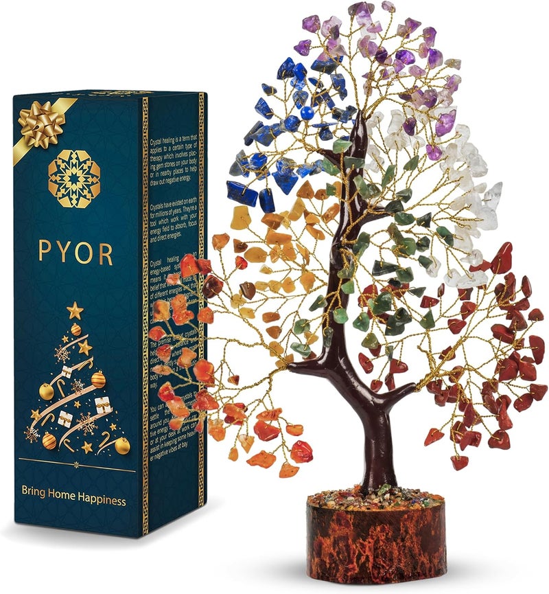 PYOR 7 Chakra Tree of Life Crystal Tree – Healing Crystals & Stones | Housewarming Gift for New Home | Birthday Gift for Women | Home Decor Office Decor | Room Decor - Image 5