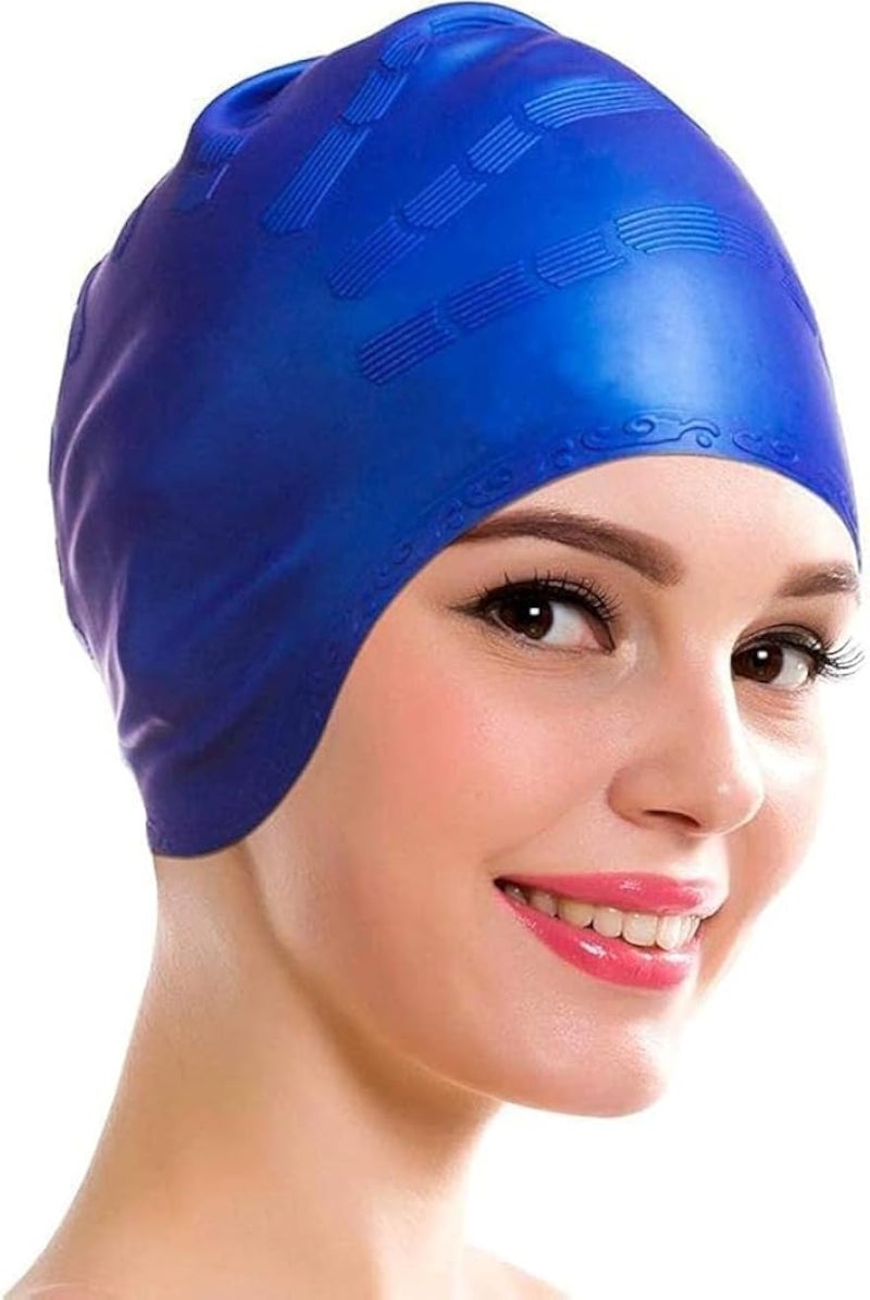 Silicone Swim Cap for Short and Long Hair, Swimming Cap for Men and Women Keep Hair Clean, Ear Dry, Wrinkle Free