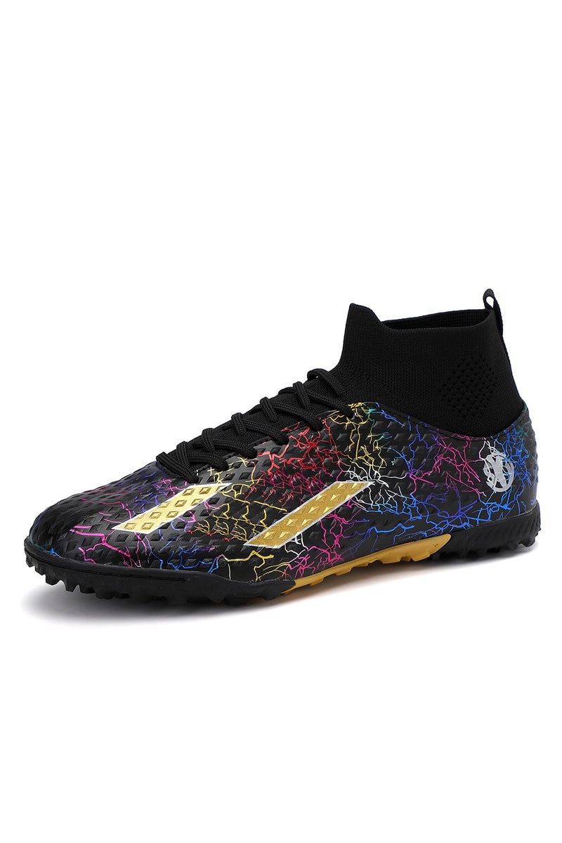 SKY WING Men and Women Soccer Shoes Adults IC or IN Flat Soccer Cleats Elastic High-collar Knit Design Lightweight Training Football Shoes - Image 1