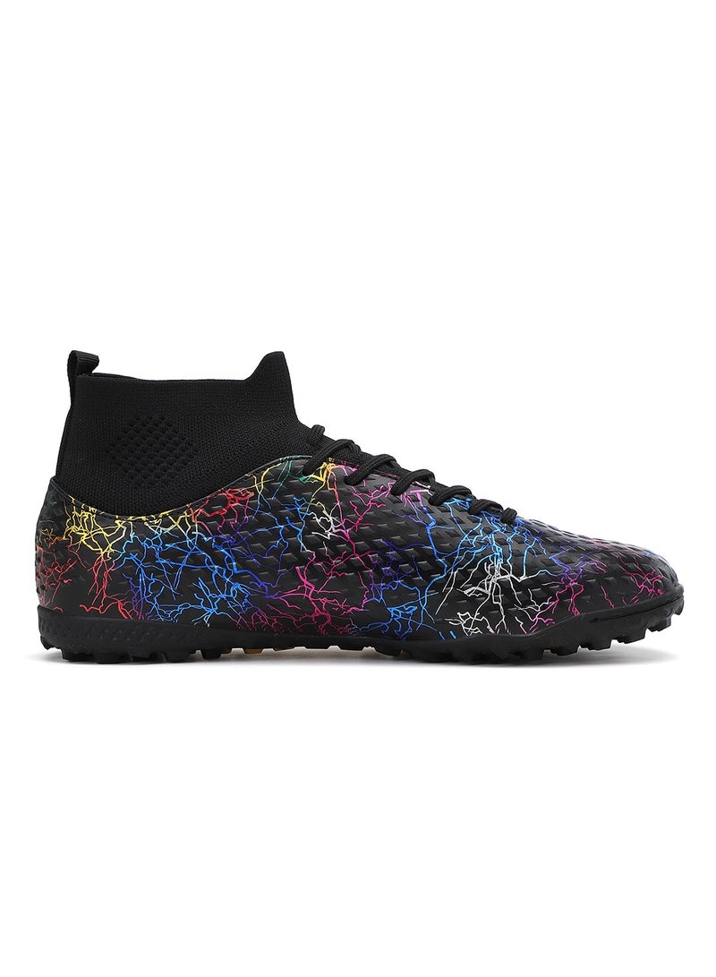 SKY WING Men and Women Soccer Shoes Adults IC or IN Flat Soccer Cleats Elastic High-collar Knit Design Lightweight Training Football Shoes - Image 2
