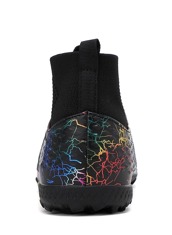 SKY WING Men and Women Soccer Shoes Adults IC or IN Flat Soccer Cleats Elastic High-collar Knit Design Lightweight Training Football Shoes - Image 4