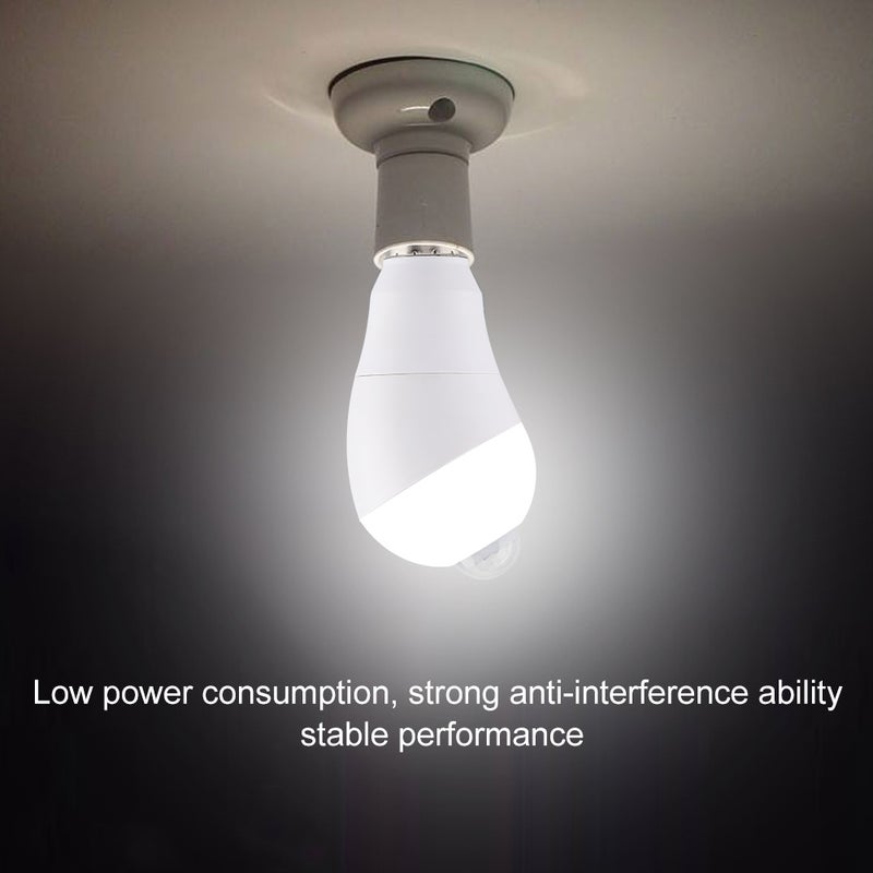 LED Light Motion Sensor Bulb Lamp 350°Rotating Sensing Head for Hallway E27(Cool White, 7W) - Image 2