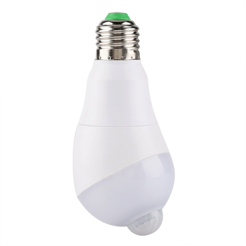 LED Light Motion Sensor Bulb Lamp 350°Rotating Sensing Head for Hallway E27(Cool White, 7W) - Image 1