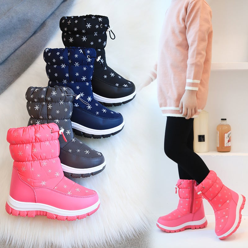 Manufacturer Children'S Snow Boots, Year-Round Boys' Cotton Shoes, Medium And Large Children'S Velvet Warm Winter Boots, Girls' Winter Boots - Image 2