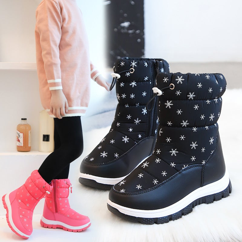 Manufacturer Children'S Snow Boots, Year-Round Boys' Cotton Shoes, Medium And Large Children'S Velvet Warm Winter Boots, Girls' Winter Boots - Image 3