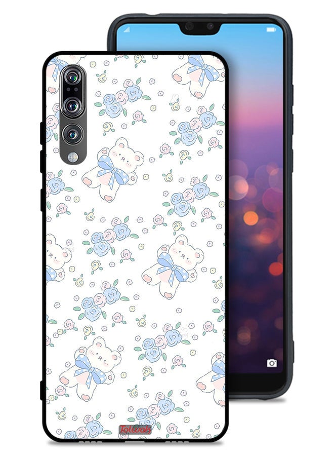 Tolwak Huawei P20 Pro Protective Case Cover Cute Teddy Bear And Flowers Icon - Image 1