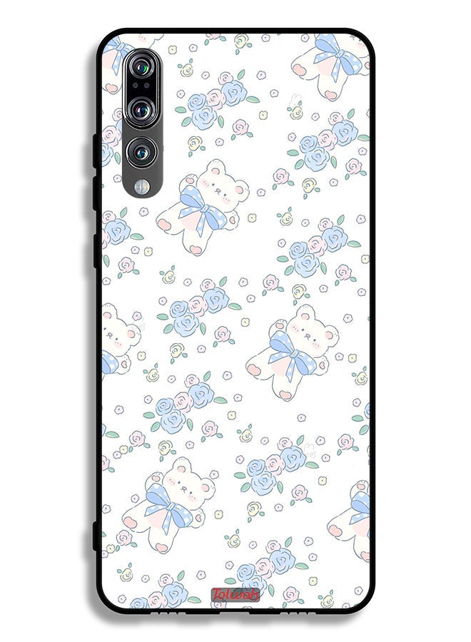 Tolwak Huawei P20 Pro Protective Case Cover Cute Teddy Bear And Flowers Icon - Image 2