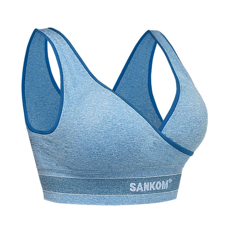 SANKOM حمالة صدر رياضية حاصلة على براءة اختراع باللون الازرق الفاتح من سانكوم - Image 2