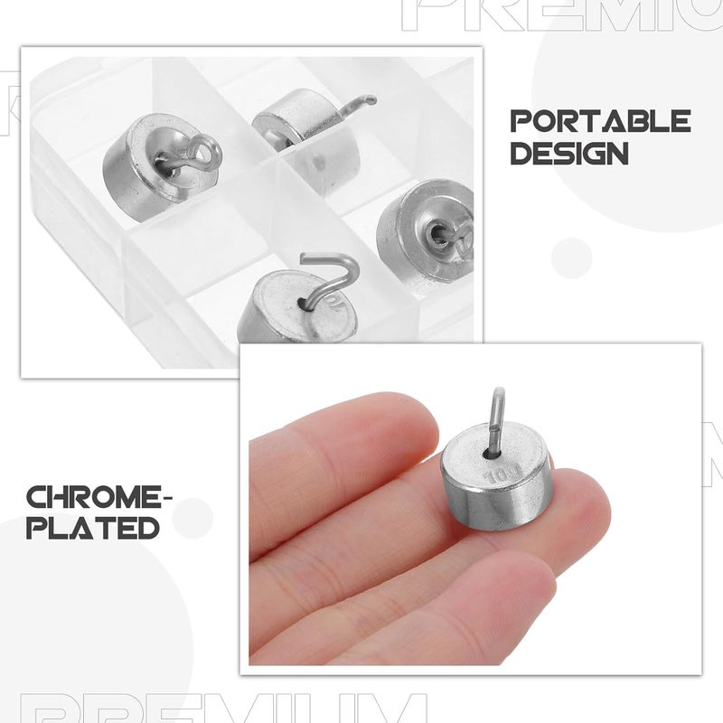 10pcs Lab Scale Calibration Weight Set, 10g Chromium-Plated Hook Weights with Storage Case, Precision Digital Scale Calibration Kit for Physics and Scientific Experiments - Image 3
