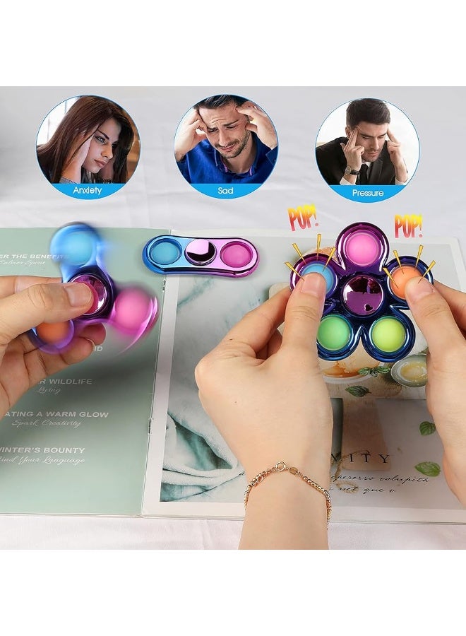 FIGROL 3 Pack Pop Fidget Spinners for Party FavorsHand Fidget Bulk Toys for Classroom Return PrizesSensory Fidget Toys for Teens Boys GirlsEaster Basket Stuffers Brithday Gifts Prizes - Image 1