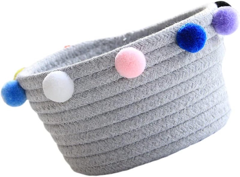 UPKOCH Hanging Storage Basket Basket Lid Cotton Woven Desk Organizer Decorative Storage Boxes Eco-friendly for Home Office - Image 1