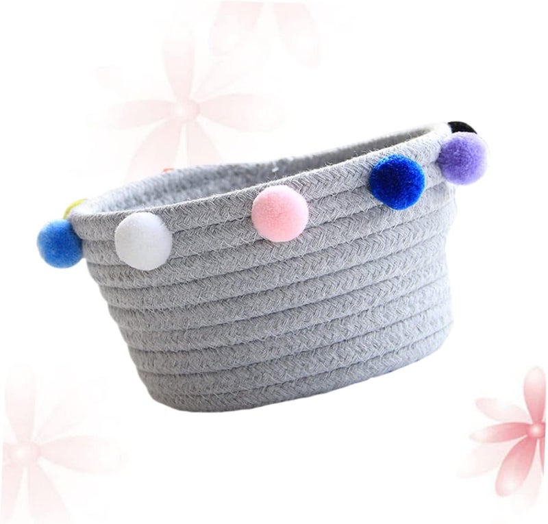 UPKOCH Hanging Storage Basket Basket Lid Cotton Woven Desk Organizer Decorative Storage Boxes Eco-friendly for Home Office - Image 2