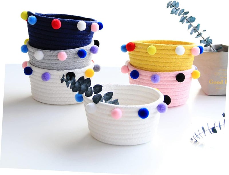 UPKOCH Hanging Storage Basket Basket Lid Cotton Woven Desk Organizer Decorative Storage Boxes Eco-friendly for Home Office - Image 4