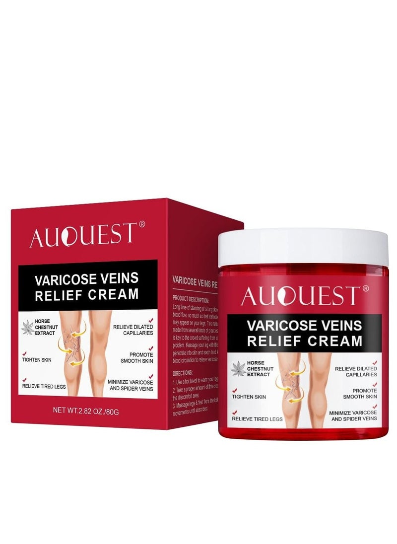 AuQuest Varicose & Spider  Veins Relief Cream 80g  - Image 2