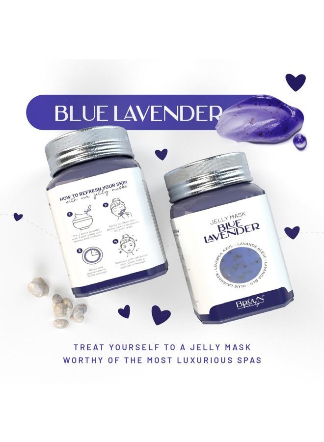 BRÜUN جلي ماسك جرة لافندر زرقاء قناع وجه قابل للإزالة | 23 أونصة سائلة مجموعة سبا من جل ماسك مرطب - Image 5