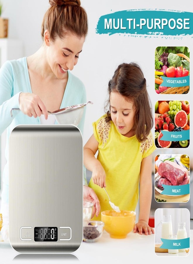SOYOK Food Scale, 11lb Kitchen Scale with 6 Units Tare Function & LCD Display, 0.05oz/1g Stainless Steel Digital Food Scale Grams and Ounces for Baking, Cooking, Dieting and Meal Prep (Batteries Included) - Image 3