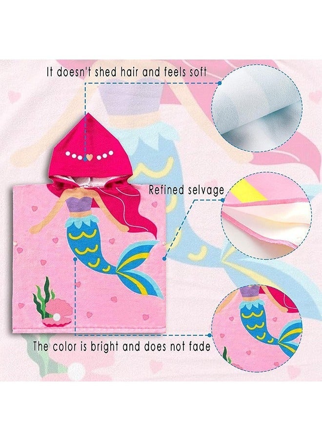 Kids Beach Towels Hooded, Hooded Towel, Microfiber Super Soft Robe  Quick Dry, Poncho Bathrobe for Girls Travel Swim Bath - Image 2