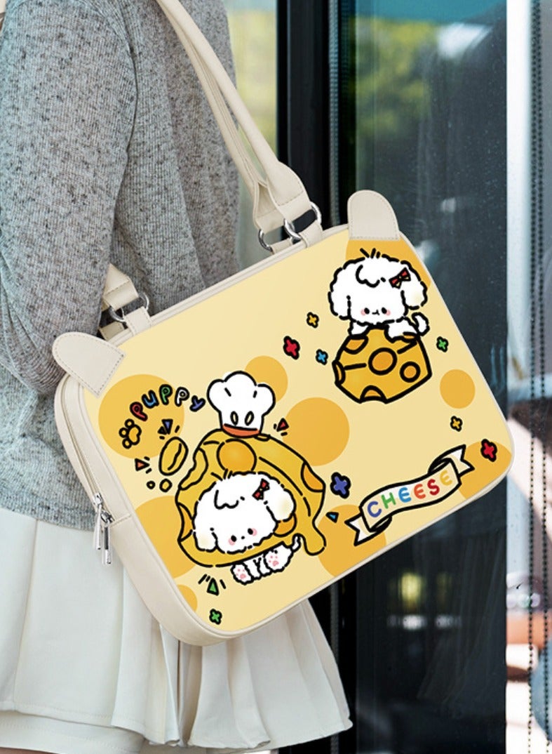 Laptop Case Sleeve 13.3/14/15 inch, Laptop Briefcase Multifunctional Large Capacity Sleeve Bag for MAC, HP, Dell, Acer, Asus, Notebook, Yellow Little Dog - Image 1