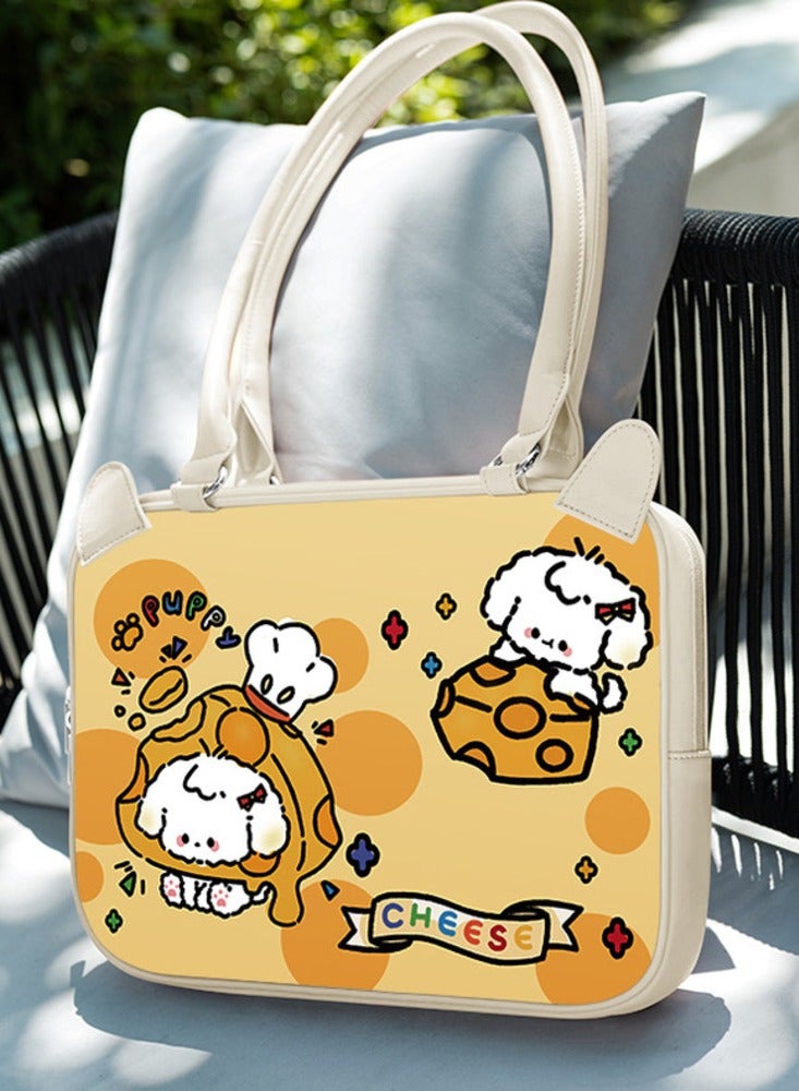 Laptop Case Sleeve 13.3/14/15 inch, Laptop Briefcase Multifunctional Large Capacity Sleeve Bag for MAC, HP, Dell, Acer, Asus, Notebook, Yellow Little Dog - Image 2