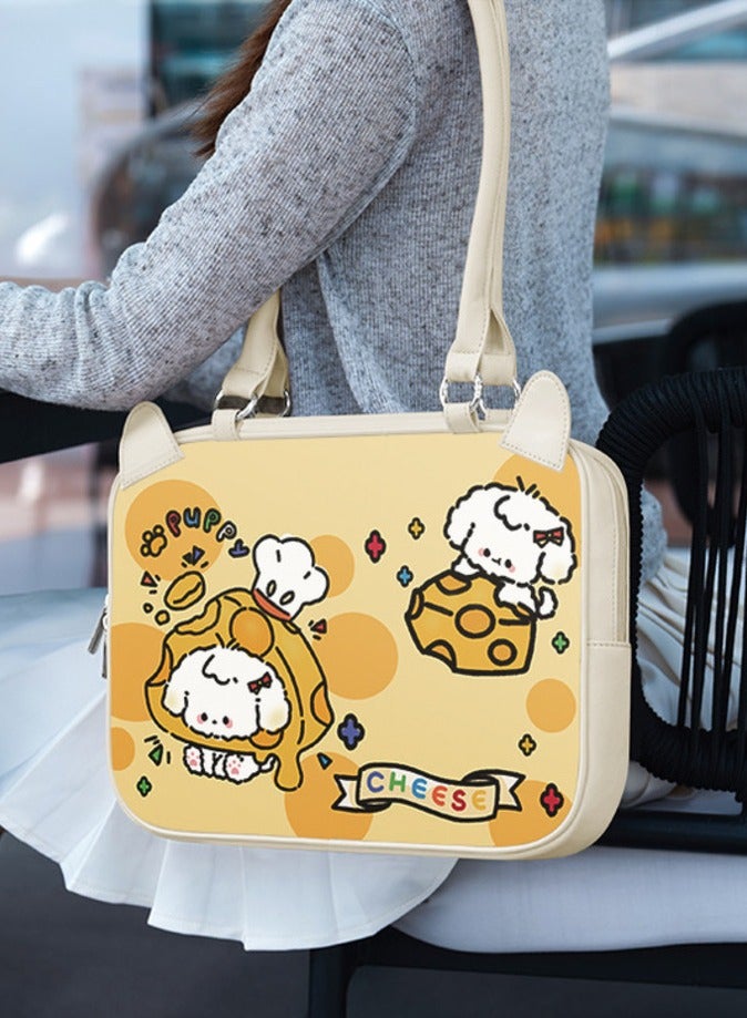 Laptop Case Sleeve 13.3/14/15 inch, Laptop Briefcase Multifunctional Large Capacity Sleeve Bag for MAC, HP, Dell, Acer, Asus, Notebook, Yellow Little Dog - Image 3