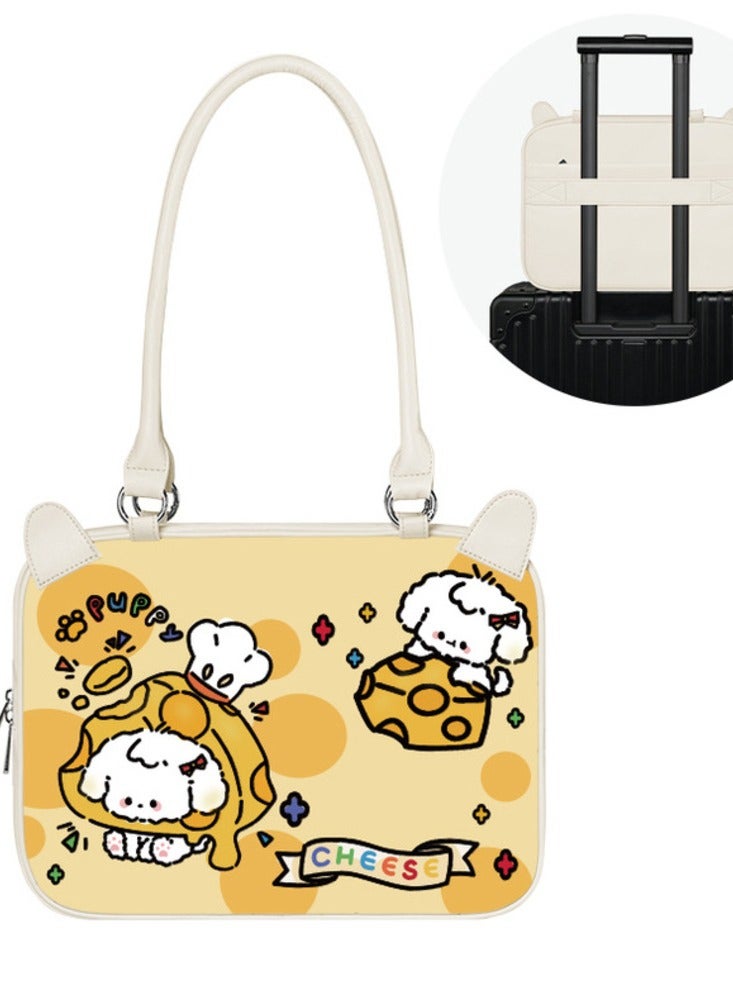 Laptop Case Sleeve 13.3/14/15 inch, Laptop Briefcase Multifunctional Large Capacity Sleeve Bag for MAC, HP, Dell, Acer, Asus, Notebook, Yellow Little Dog - Image 5