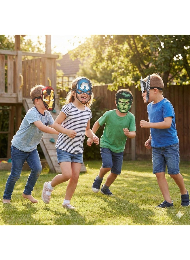 Ciao Avengers Paper Masks – Pack of 6 Superhero Face Masks Featuring Iron Man, Hulk, Captain America & Thor – Kids Party Favors for Marvel Birthday Celebrations - Image 3