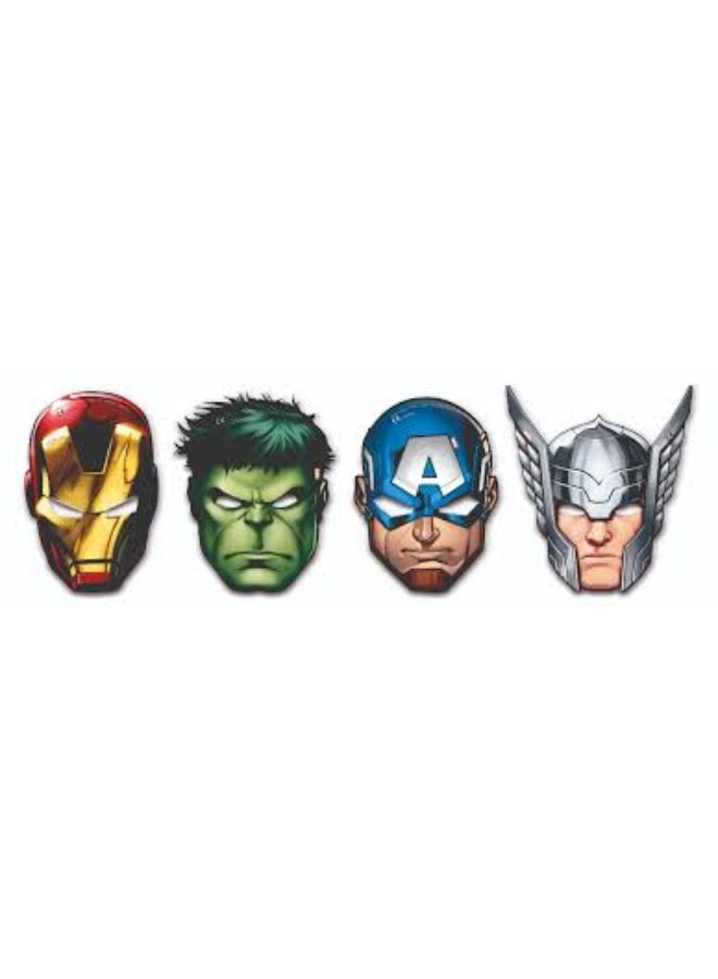 Ciao Avengers Paper Masks – Pack of 6 Superhero Face Masks Featuring Iron Man, Hulk, Captain America & Thor – Kids Party Favors for Marvel Birthday Celebrations - Image 1