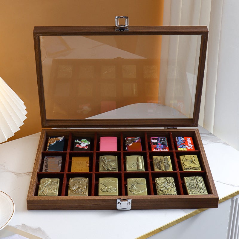 Lighter Storage Box Windproof Lighter Display Stand Collection Box Exhibition Display Transparent With Cover Dustproof Large Capacity - Image 5