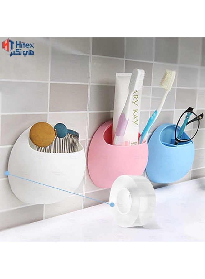 هيتكس شريط نانو بطول متر واحد | شريط لاصق جل شفاف مزدوج الجوانب | شريط تثبيت قوي قابل للغسل وإعادة الاستخدام، مناسب للجدران والسيارات والمطابخ والحمامات والمنازل والمكاتب (يتحمل حتى وزن ٦ كجم) (١.٢٤ مم) - Image 4