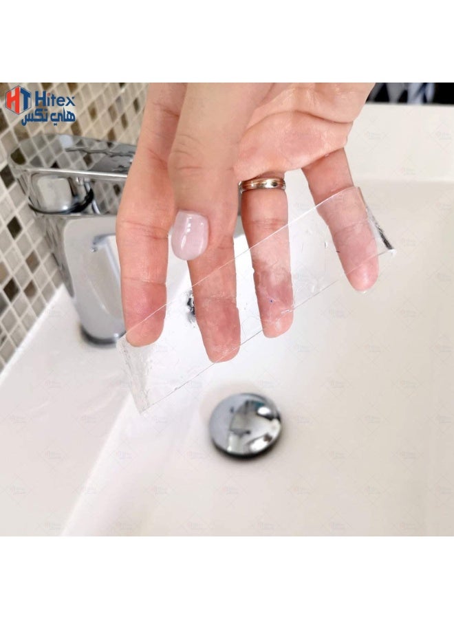 هيتكس شريط نانو بطول متر واحد | شريط لاصق جل شفاف مزدوج الجوانب | شريط تثبيت قوي قابل للغسل وإعادة الاستخدام، مناسب للجدران والسيارات والمطابخ والحمامات والمنازل والمكاتب (يتحمل حتى وزن ٦ كجم) (١.٢٤ مم) - Image 5