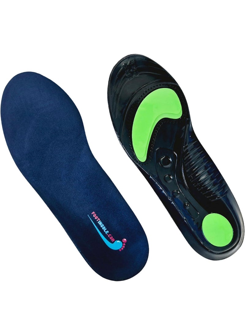 FOOTINSOLE.COM Gel Insoles Offering Shock Absorption and Cushioning for Foot Relief, Comfortable Feet Massage Inserts, Arch Support Shoe Insoles for Plantar Fasciitis, Sneaker Work Boot for Men and Women 