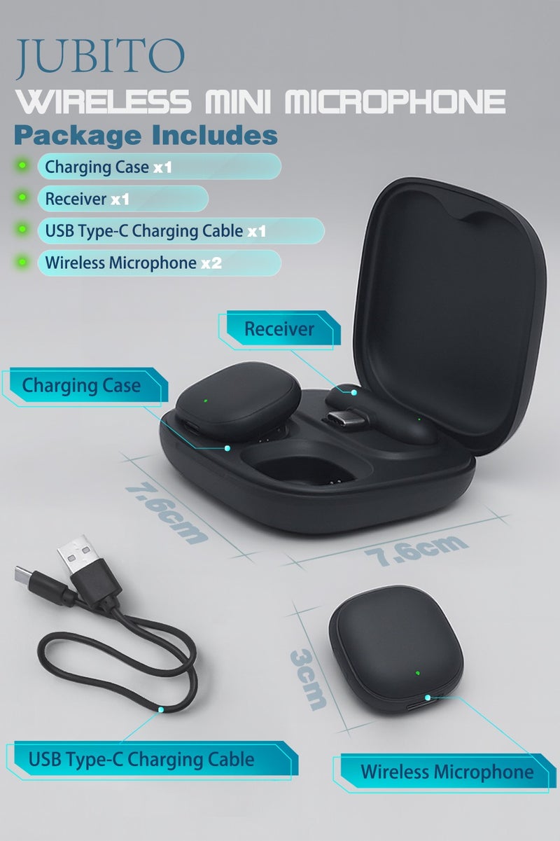 JUBITO Wireless Lavalier Microphone (1TX+2RX) Compatible with Camera,  Android,  Hi-Fi Audio, Noise Cancellation, for Vlogging - Image 2