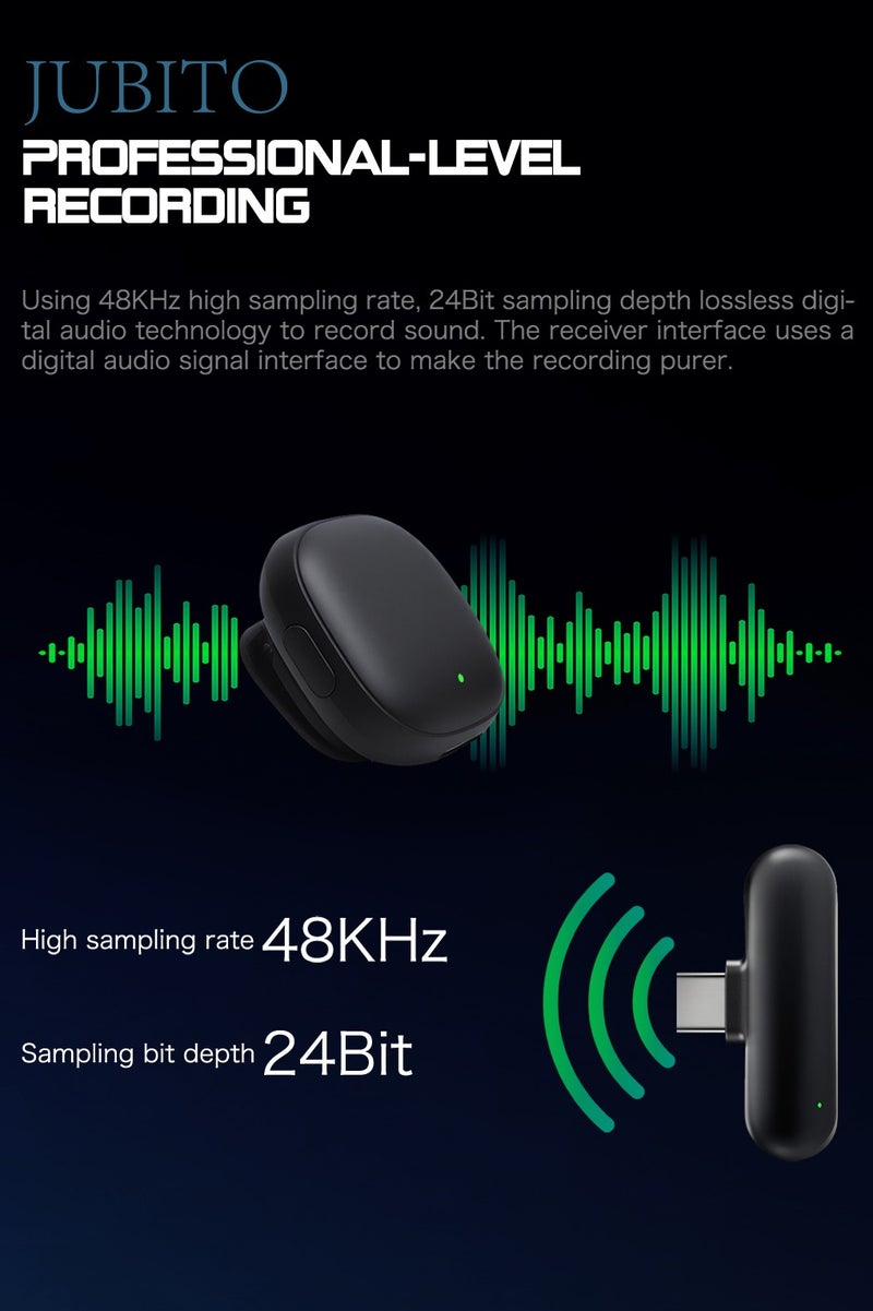 JUBITO Wireless Lavalier Microphone (1TX+2RX) Compatible with Camera,  Android,  Hi-Fi Audio, Noise Cancellation, for Vlogging - Image 5