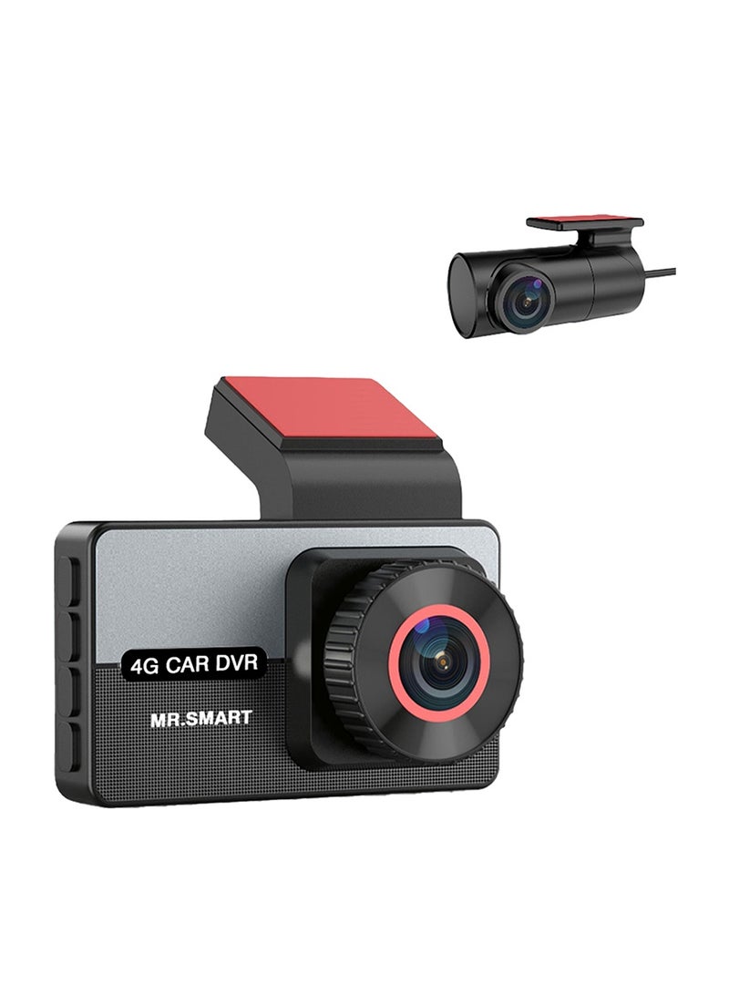 MR.SMART 4G Car DVR Dash Cam, 2K Front and 1080P Rear Camera, F1.6 Large Aperture, GPS, G-Sensor, Parking Monitoring, Dual Lens Dashboard Camera System - Image 1