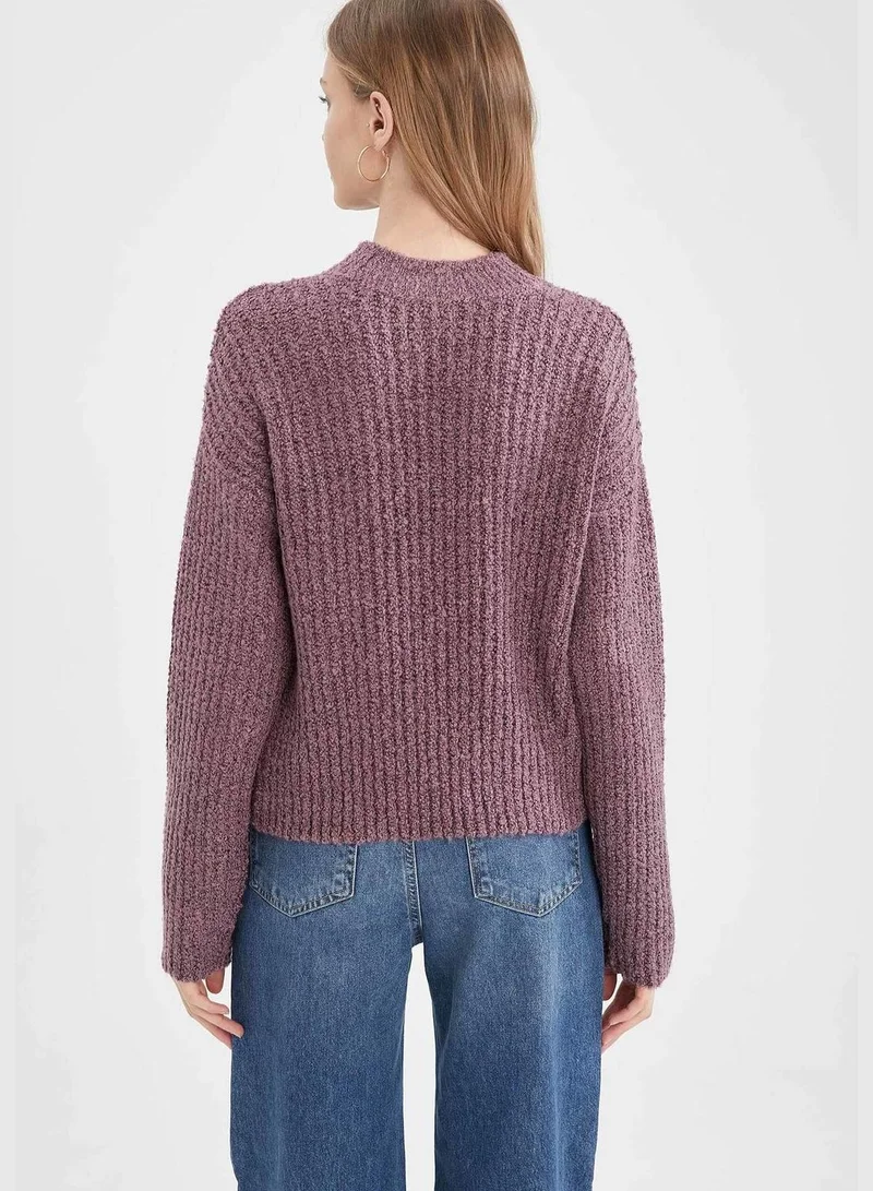 ديفاكتو Woman Tricot Regular Fit Mock Neck Pullover