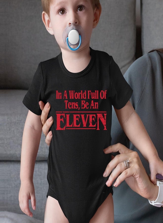 The Pxv One-Piece in A World Full of Tens, Be an Eleven Newborn Black Romper - Image 2