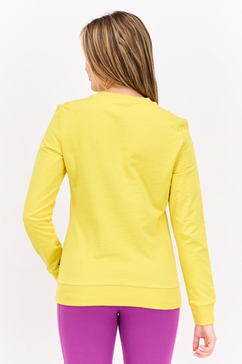 PUMA Women Sportswear Fit Long Sleeves Outdoor Sweatshirt, Yellow - Image 3