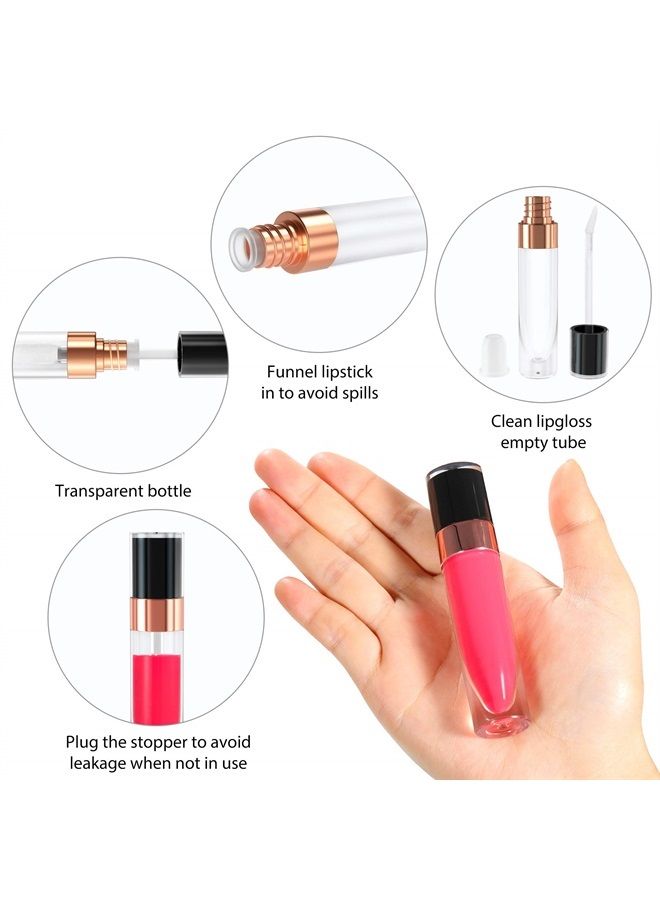 RONRONS 6.4ml/0.22oz Empty Lip Gloss Bottles Tube, 10 Pieces White Refillable Lip Glaze Bottle with Wand Tip, Mini Lip Oil Samples Vials Container for Travel Split Charging DIY Makeup - Image 1