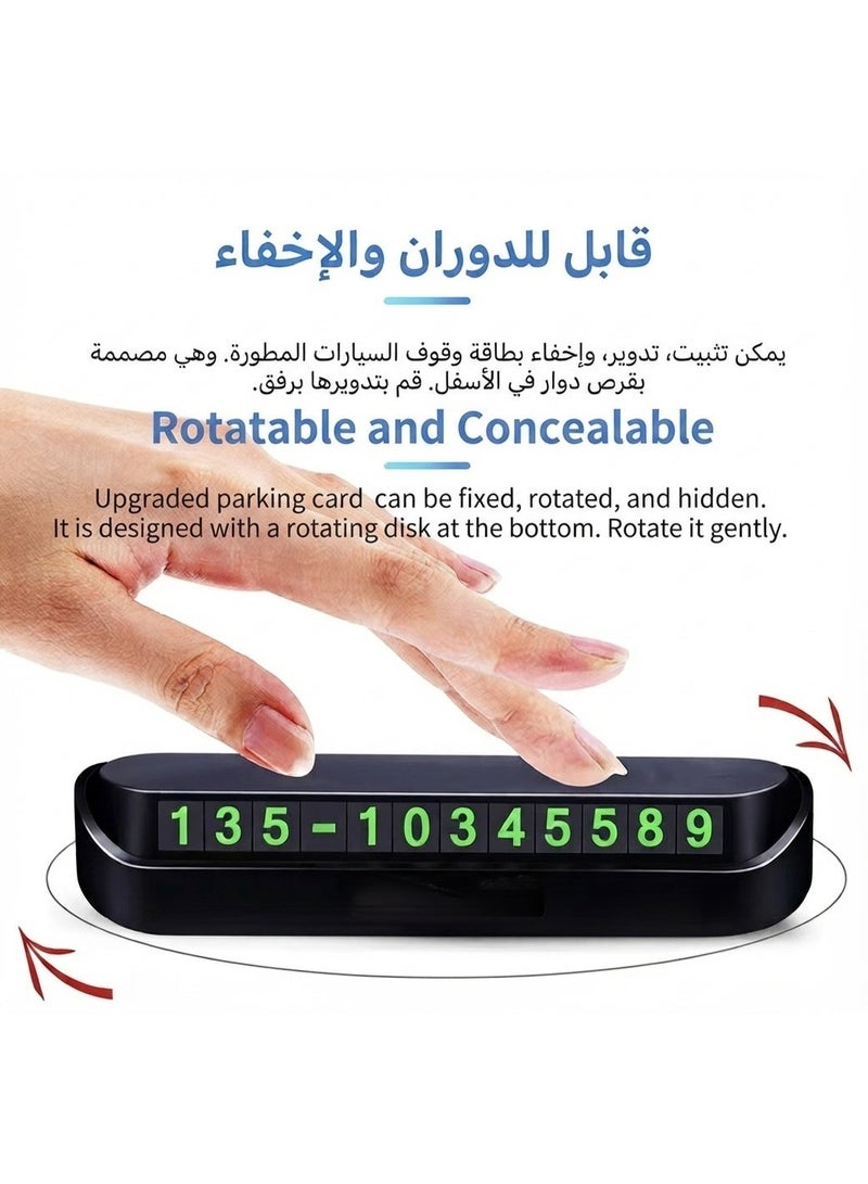 HERISTA Temporary Parking Number Plate for Car, Magnetic Hide able Phone Number Card, Dashboard Contact Display, Universal Car Accessory - Image 2
