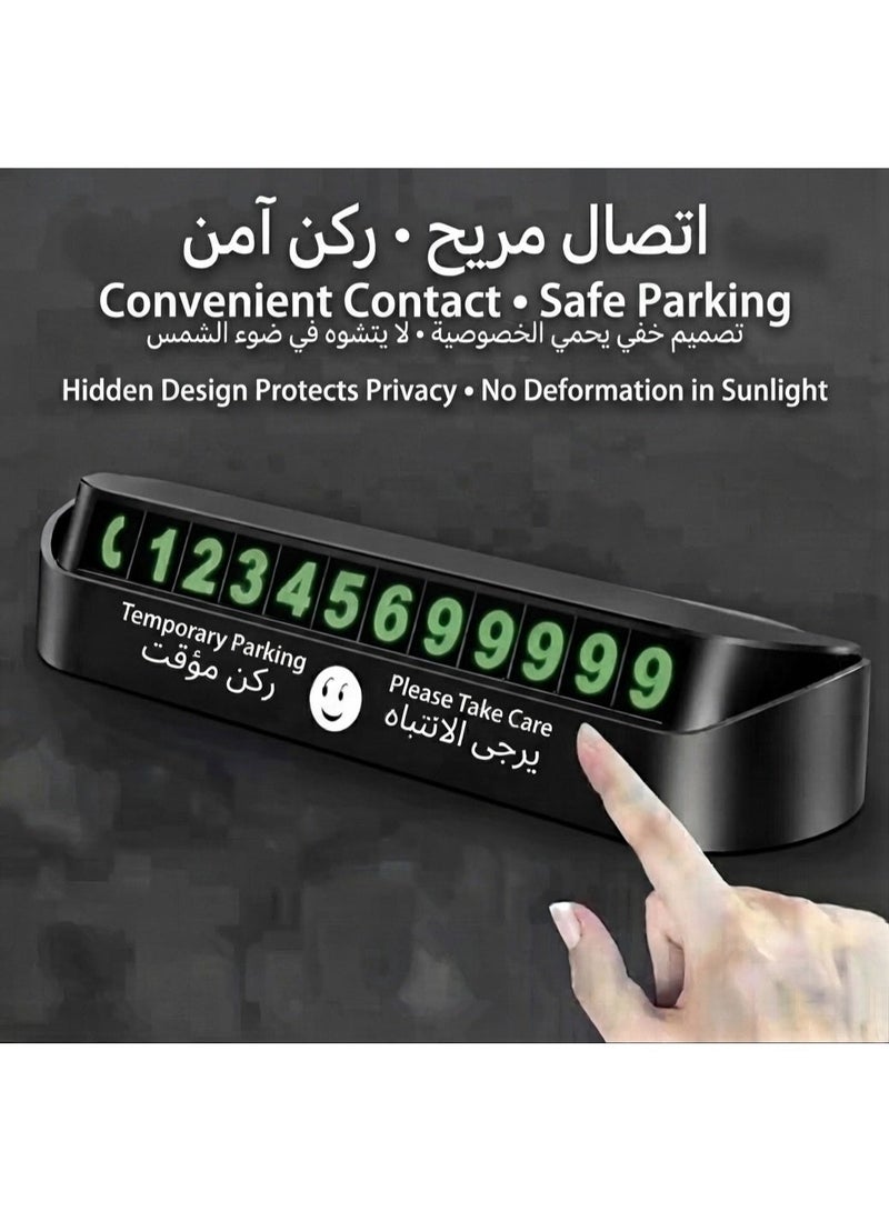 HERISTA Temporary Parking Number Plate for Car, Magnetic Hide able Phone Number Card, Dashboard Contact Display, Universal Car Accessory - Image 3