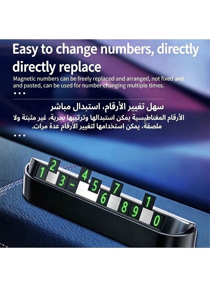 HERISTA Temporary Parking Number Plate for Car, Magnetic Hide able Phone Number Card, Dashboard Contact Display, Universal Car Accessory - Image 4