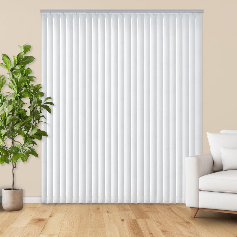 Achim Home Furnishings Vertical Hard Window Patio Blinds  White 84 L x 78 W Plain  312Inch Vane  Easy Installation for All Patio Doors Hardware Included  Aluminum Track for Durability AntiStatic Slats 