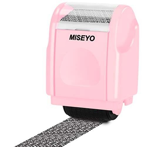Miseyo Identity Theft Protection Roller Stamps for Data Barcode ID Privacy,Anti-Theft Security Prevention Confidential Roller Stamp Easy for Guard Personal Information Blockout - Pink - Image 1